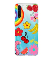 PrintiFy Oppo A91  ile Uyumlu 1mm Slim Fit Water Color 5 Baskılı Şeffaf  Kılıf