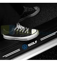 Volkswagen Golf Logo Karbon Kapı Eşiği Koruma Araba Etiket Oto Sticker Yapıştırma 4 Parça