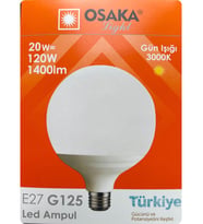 Osaka 20W (120W) 3000K (Sarı Işık) E27 Duylu (Kalın Duy) Glop Led Ampul