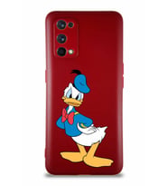 Realme 7 Pro Soft Premier Kapak Donald Duck-D Tasarımlı Silikon Kılıf - Mürdüm (Şeffaf)