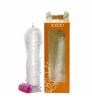 XXOO Titreşimli Tırtıklı Şeffaf Penis Kılıfı Turuncu