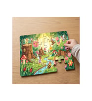 Çiçekli Ormanda Çalışkan Arılar Tasarımlı 24 Parça Ahşap Çocuk Puzzle
