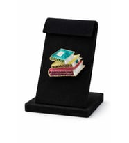 Taşlı Gold Detay Kitap Figürlü Broş