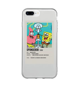 Iphone 7 Plus / 8 Plus Uyumlu Sunger Bob Minimalist Poster Desenli Şeffaf Telefon Kılıfı