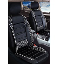 Renault Twingo Uyumlu Vera Siyah-beyaz Oto Koltuk Kılıfı 5li Takım Set