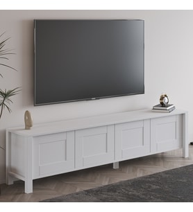 Vachel 4 Kapaklı Modern TV Sehpası (Beyaz)