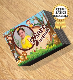 Hayvanlar2 Temalı Kişiye Özel Resimli Doğum Günü Magneti  8x6 Cm 10 Adet (Karışık)