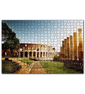 Cakapuzzle İtalya Roma Kolezyum Işık Kule Kalıntıları  Puzzle Yapboz MDF (Ahşap) (120 Parça)
