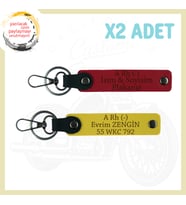 Kırmızı-Sarı, Motor Severlere, İsim Plaka ve A Rh (-) Yazılı Özel Tasarım Hediye 2'li Anahtarlık Set