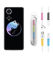 Huawei Nova Y70 Y90 Nova 9 SE  Kılıf Kablo Koruma Spiral Silikon Love Cats 1604