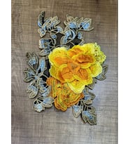 24X19 CM KABARTMA NAKIŞ İŞLEME GÜL APLİKE DİKİŞ TASARIM AKSESUARI