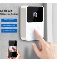 Kablosuz HD Video Kapı Zili  Geniş Açılı Kamera, Gece Görüş, Hareket Algılama ve 2 Yönlü Ses, Akıllı WiFi Ev Güvenlik Kamera (Beyaz)