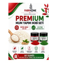 Premium Mum Yapım Hobi Seti - Soya Wax 250 gr - 2'li Toz Mum Boyası Seti - Kırmızı, Yeşil BKFABSW2502KY