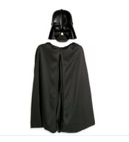 Çocuk Boy Yıldız Savaşları Star Wars Darth Vadet Maskesi ve 90 cm Pelerin Seti Siyah pop