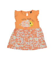 Sevimli Balık Kız Bebek Elbise Turuncu Renk 215987