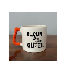 Olsun Senin G*tün Güzel Baskılı Kırmızı Kulplu Prime Kupa - Komik Hediye Bardak Fincan Mug