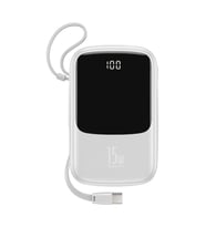 Baseus Q Pow Dijital Ekranlı Kablolu Powerbank Beyaz