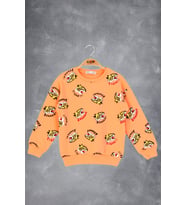 Toontoy Erkek Çocuk Tıger Baskılı Sweatshirt (Turuncu)