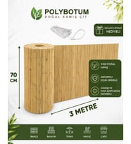 POLYBOTUM Premium Doğal Kamış Hasır Balkon Çiti 70x300 cm Sık Dokuma Dayanıklı Bahçe, Teras ve Balkon İçin Dekoratif Gizlilik Çiti