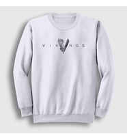 Presmono Unisex Beyaz Logo V2 Vikings Sweatshirt 221903tt (Beyaz)