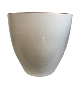 BEYAZ RENK SIRLI , EL YAPIMI TOPRAK SAKSI 36*38 CM)