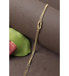 Düğüm Bileklik Sonsuzluk 925 Ayar Gümüş Zincir Bileklik (Gold)