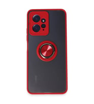 Xiaomi Redmi Note 12 4g Kılıf Montreal Yüzüklü Silikon Kapak - Kırmızı