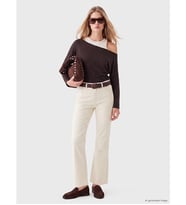 LCW Jeans Ekru Crop Flare Kadın Jean Pantolon