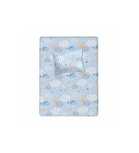 %100 Pamuklu Bebek Aparalı Çarşaf 115x150 + Bebek Yastık Kılıfı 35x45
