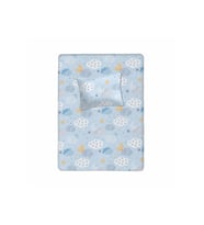 %100 Pamuklu Bebek Aparalı Çarşaf 115x150 + Bebek Yastık Kılıfı 35x45