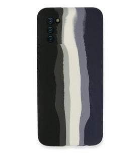 Durukar® Samsung Galaxy A03S Kılıf Ebruli Lansman Silikon - Siyah-Lacivert