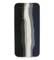 Durukar® Samsung Galaxy A03S Kılıf Ebruli Lansman Silikon - Siyah-Lacivert