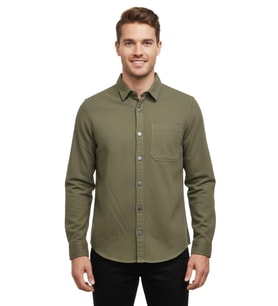 Erkek Spor Silim Fit Kanvas Tek Cepli Gömlek BGL-ST04955 (Haki)