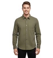 Erkek Spor Silim Fit Kanvas Tek Cepli Gömlek BGL-ST04955 (Haki)