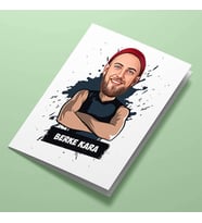 Kişiye Özel Yakışıklı ve Karizmatik Karikatürlü Tebrik Kartı
