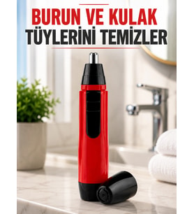 Kulak Burun Tüy Temizleme Makinası Pilli Kırmızı Ergonomik Yeni Nesil