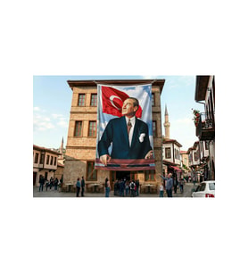 İstikbal Göklerdedir Mustafa Kemal Atatürk-Ay yıldız Poster Poster Bayrak Premium Raşel Kumaş ATA33