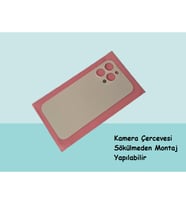 Tkgz - iPhone 14 PLUS Arka Pil Batarya Kapağı - Cam kapak Geniş Lens Deliği -