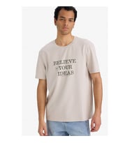 Defacto 26Y801002895 Taş Erkek T-Shirt F9683AX/BG766