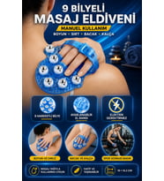 9 Bilyeli Çok Fonksiyonlu Vücut Masaj Eldiveni, Rahatlatıcı ve Konforlu