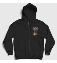 Presmono Unisex Siyah Band Korpiklaani Fermuarlı Kapüşonlu Sweatshirt 394968tt