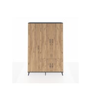 Arges Dolap 7 Raflı 5 Kapaklı Tek Askılı 132x30x195 Antrasit-Çam/Aytaşı