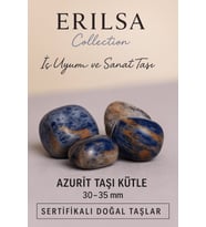 Sertifikalı Azurit Taşı Kütle 30–35 mm İç Uyum Sanat ve Yaratıcı Enerji Taşı (Çok Renkli)