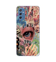 Samsung Galaxy M52 Uyumlu Aesthetic Kolaj Desenli Şeffaf Telefon Kılıfı