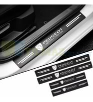Peugeot Karbon Kapı Eşiği Koruma Araba Etiket Oto Sticker Yapıştırma Çıkartma 4 Parça