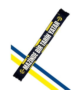 Fenerbahçe Sarı Lacivert Palamutlu Unisex Dokuma Atkı