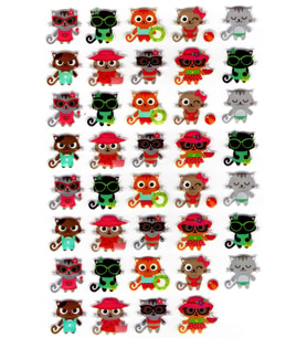 Sticker Kabartmalı A4 Boyutunda Stiker Defter, Planlayıcı Etiket, -(lim216) - Sevimli Kediler