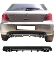 Peugeot 307 Siyah Difüzör Çiftli Yuvarlak Egzoz Görünümlü D Tip Difizör