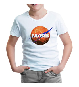 Nasa Mars Logo Beyaz Çocuk Tshirt