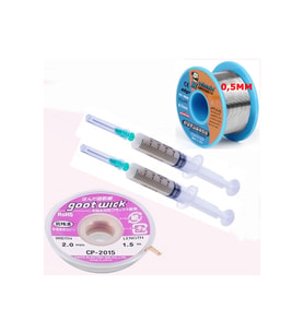 Flux Lehim Toplama,lehim Emme Tel 2,0mm Ve Lehim Teli 05mm 4in1